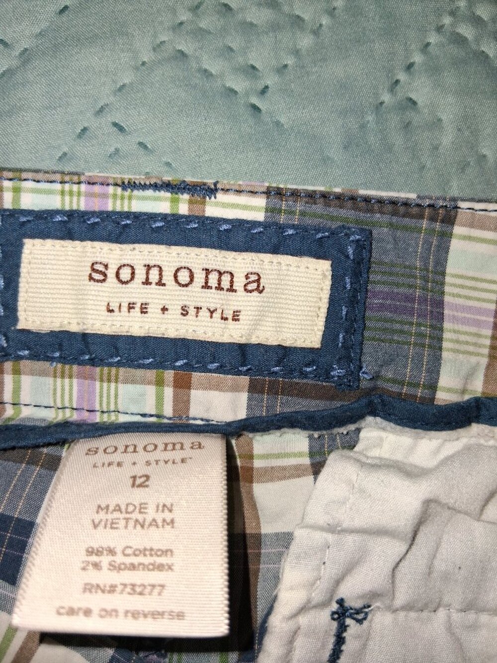 Sonoma Blue Plaid Women's Shorts-size 12 - Picture 5 of 5